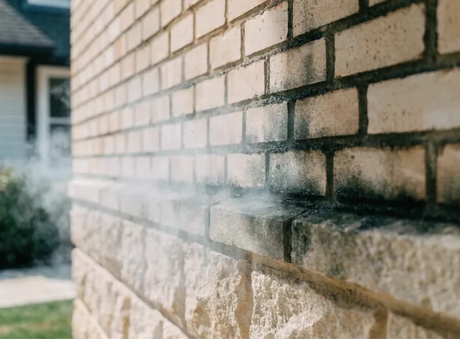 Brick and limestone staining