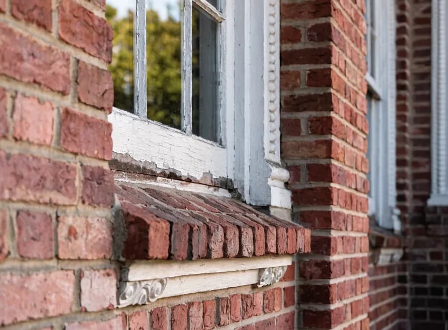 Historic brick and painted wood