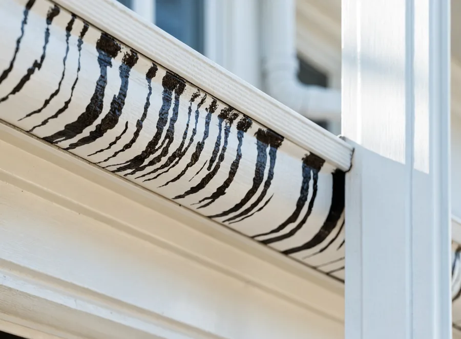 Gutter streaks on white trim