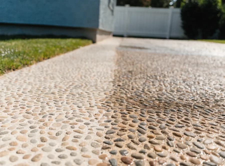 Exposed aggregate drives