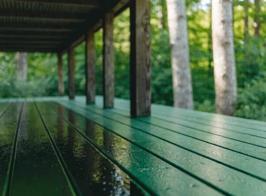 Green decks under canopy